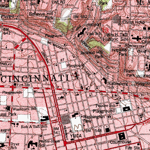 Topographic Map of Saint Johannes Church (historical), OH