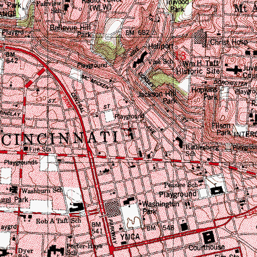 Topographic Map of Saint Johannes School (historical), OH