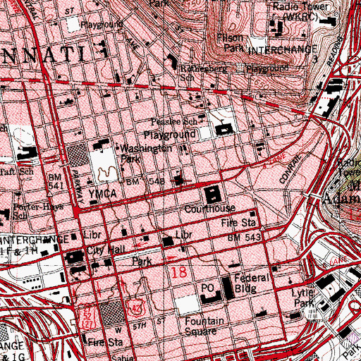 Topographic Map of Cincinnati Museum of Natural History, OH