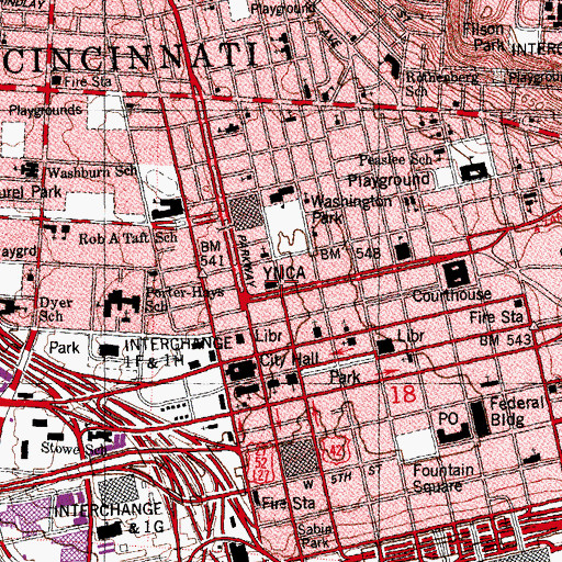 Topographic Map of Raschig Public School (historical), OH