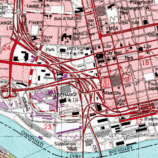 Topographic Map of Rose of Sharon Bible School (historical), OH