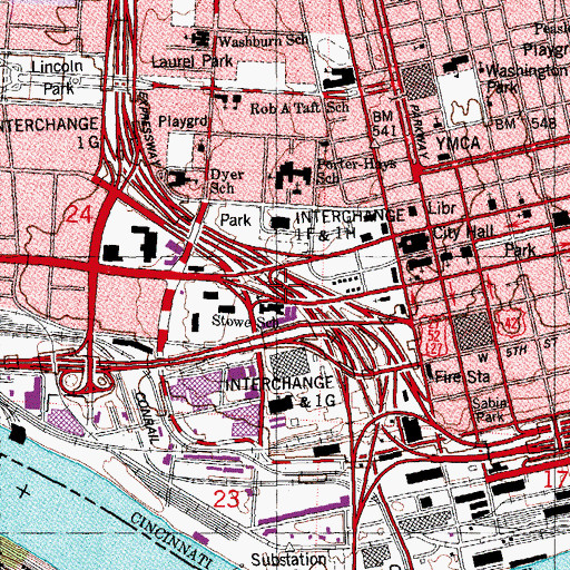 Topographic Map of Barrs Woods (historical), OH