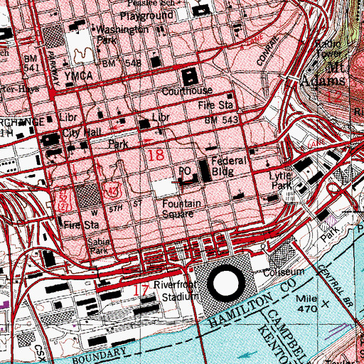 Topographic Map of Woods Museum (historical), OH