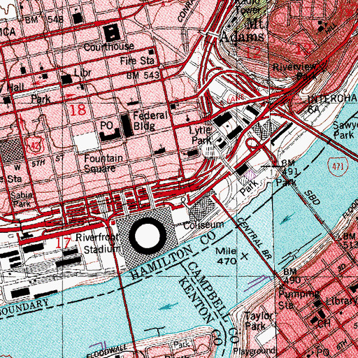 Topographic Map of Fort Washington (historical), OH
