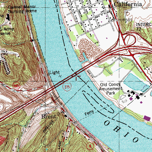 Topographic Map of Combs-Hehl Bridge, OH