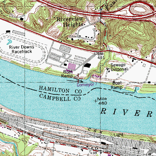 Topographic Map of Washington Marina, OH