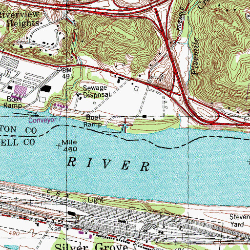 Topographic Map of Queen City Yacht Club, OH