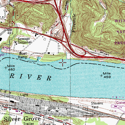 Topographic Map of Five Mile Bar, OH