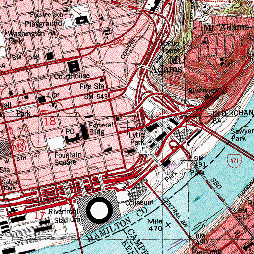 Topographic Map of Chapel of Holy Spirit, OH