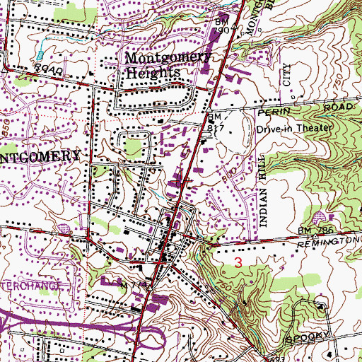 Topographic Map of Montgomery Elementary School, OH