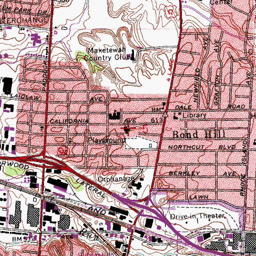 Topographic Map of Saint Agnes Catholic Church, OH