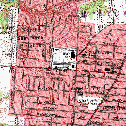 Topographic Map of Dillonvale Shopping Center, OH