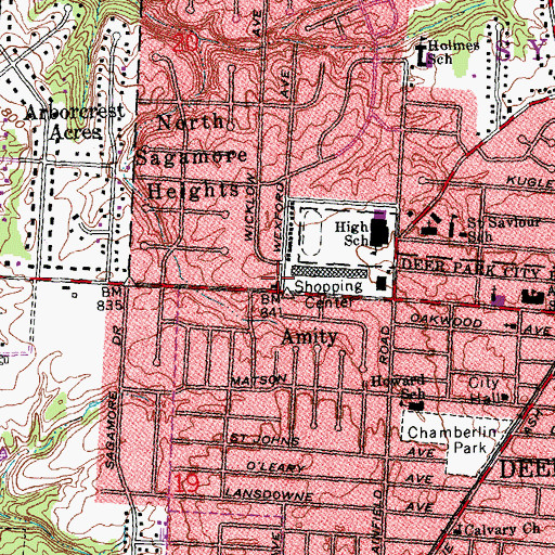 Topographic Map of Trinity United Church of Christ, OH
