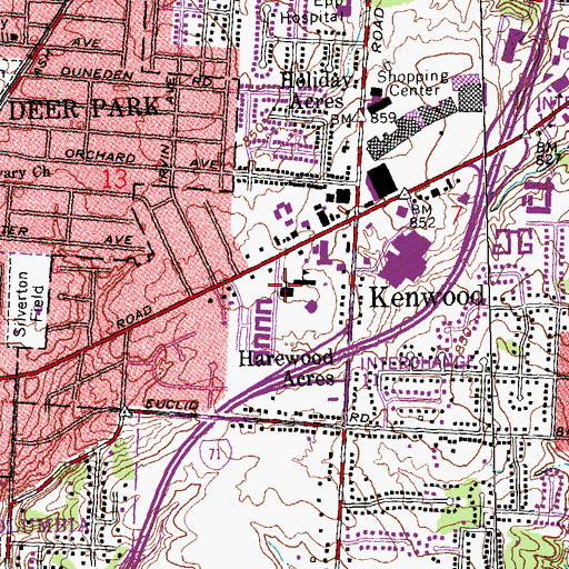 Topographic Map of Saint Vincent Ferrer Catholic Church, OH