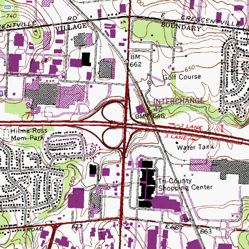 Topographic Map of Interchange 42, OH