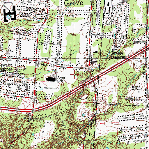 Topographic Map of Forest Road Park, OH