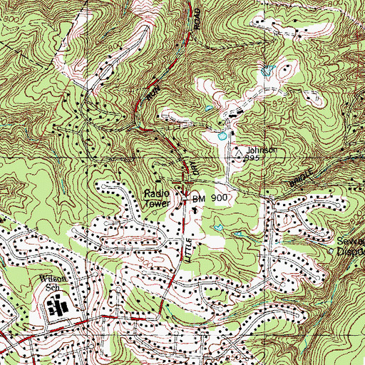 Topographic Map of Plainview School (historical), OH