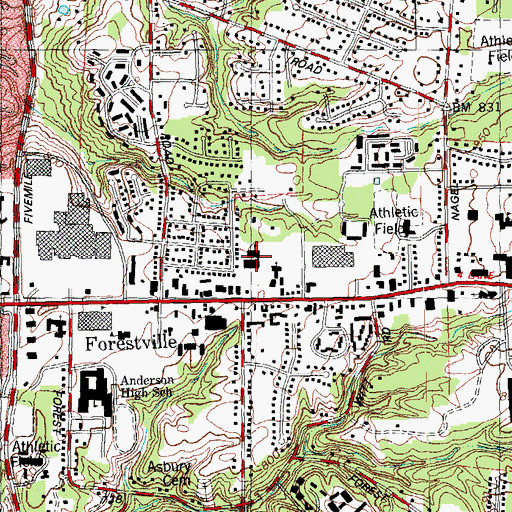 Topographic Map of Immaculate Heart of Mary School, OH