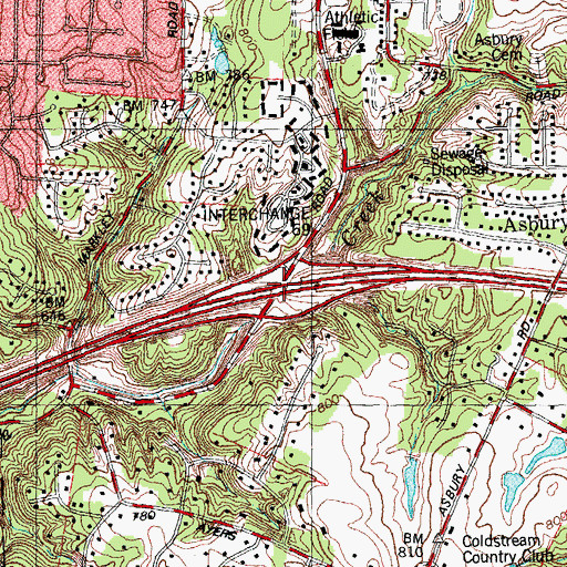 Topographic Map of Interchange 69, OH