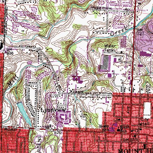 Topographic Map of Mount Healthy High School, OH