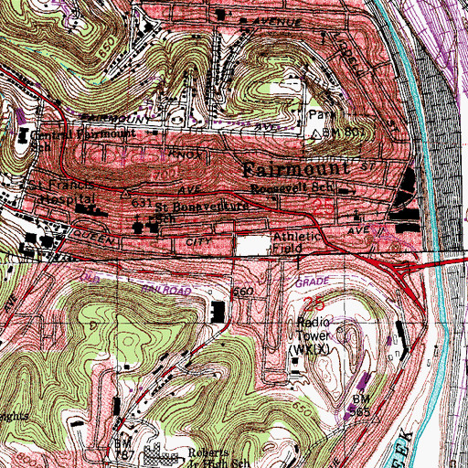Topographic Map of Biddle Shop-Ette Shopping Center, OH