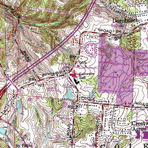 Topographic Map of Colerain Elementary School, OH