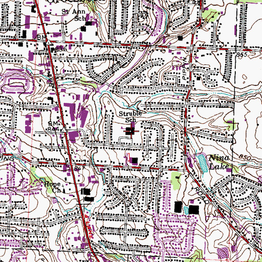 Topographic Map of Struble Elementary School, OH