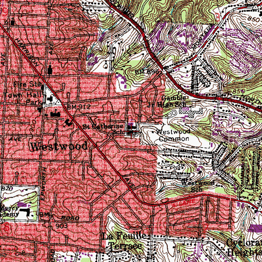 Topographic Map of Saint Catherine Catholic Church, OH