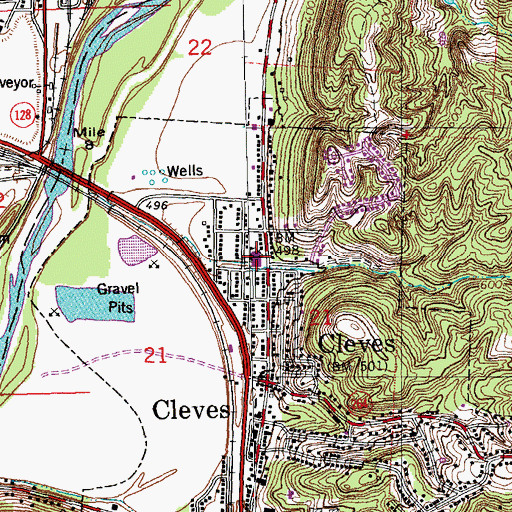 Topographic Map of Charles T Young Elementary School, OH