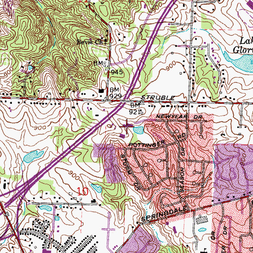 Topographic Map of Bevis Elementary School, OH