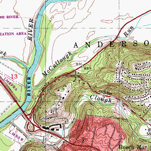 Topographic Map of Uniontown School (historical), OH