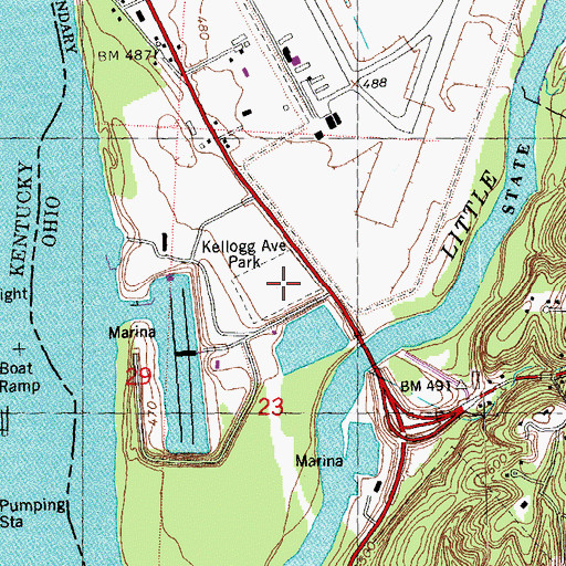 Topographic Map of Kellogg Avenue Park, OH