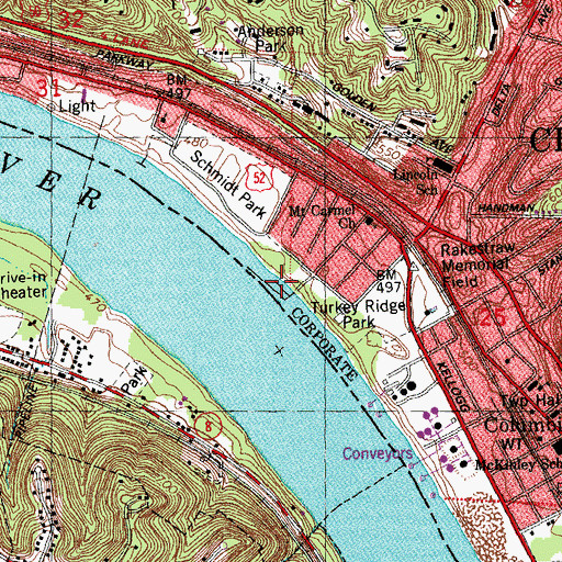 Topographic Map of Idlewile Marina, OH