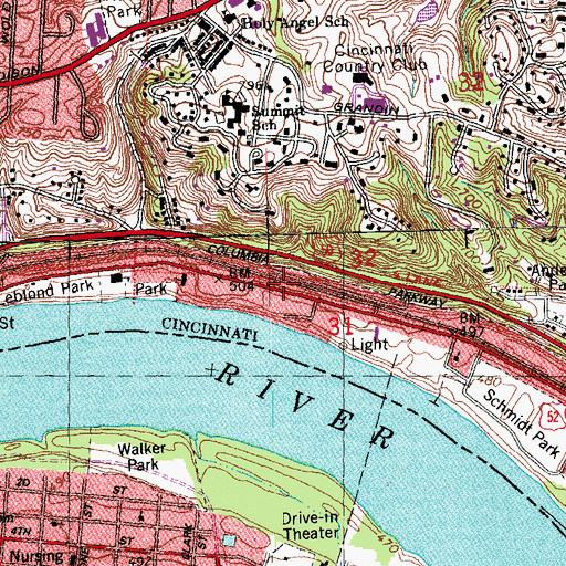 Topographic Map of Pendleton, OH