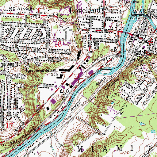 Topographic Map of Shoppers Haven Shopping Center, OH
