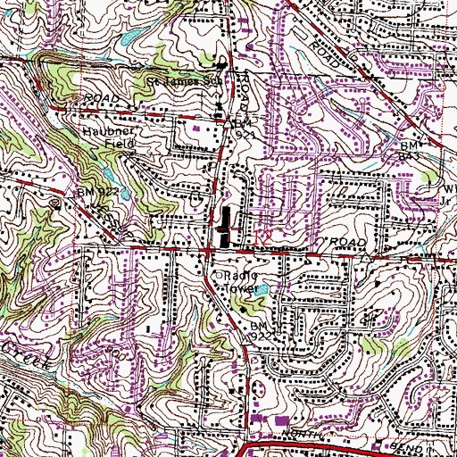 Topographic Map of White Oak Shopping Center, OH