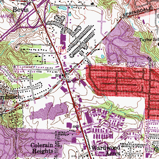 Topographic Map of Northgate Square Shopping Center, OH