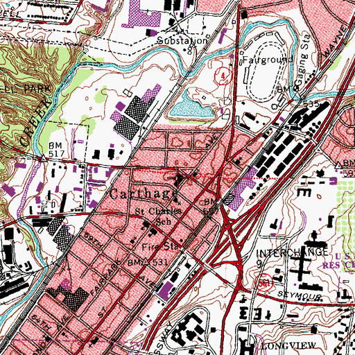 Topographic Map of Carthage Elementary School, OH