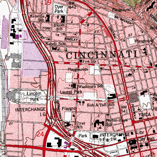 Topographic Map of Park Town Shopping Center, OH