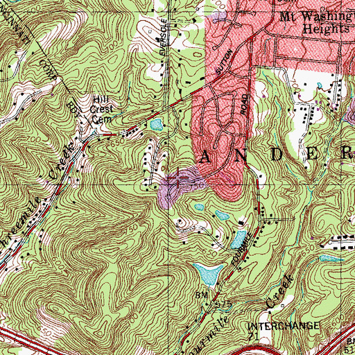 Topographic Map of Royal Oaks Park, OH