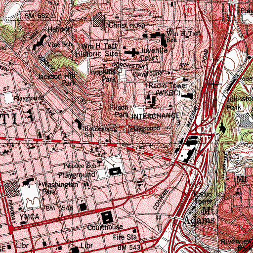 Topographic Map of Milton-Boal Playground, OH