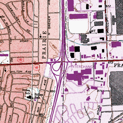 Topographic Map of Interchange 7, OH