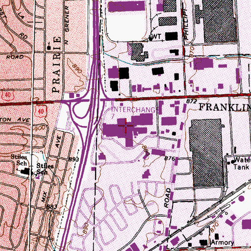 Topographic Map of Westland Mall Shopping Center, OH