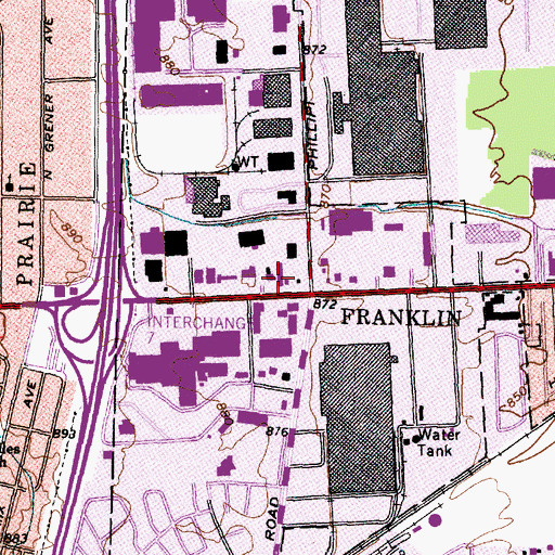 Topographic Map of West Broad Plaza Shopping Center, OH