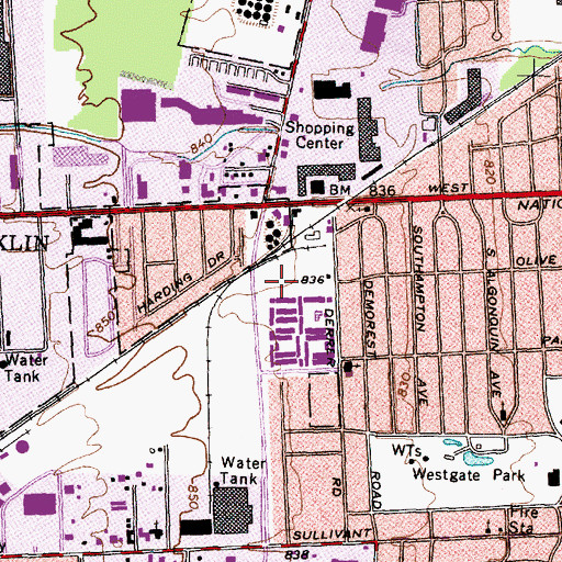 Topographic Map of Camp Chase (historical), OH