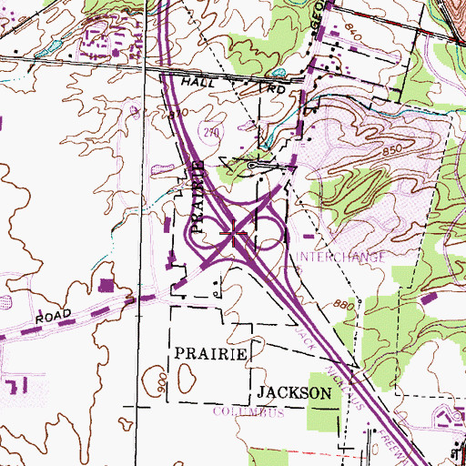Topographic Map of Interchange 5, OH