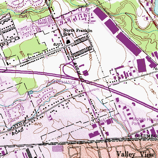 Topographic Map of Interchange 95, OH
