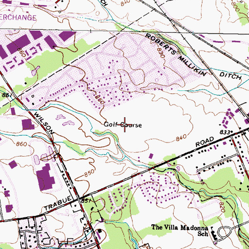 Topographic Map of Raymond Memorial Golf Course, OH