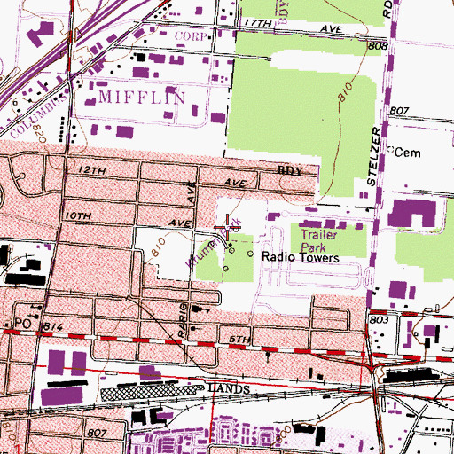 Topographic Map of Krumm Park, OH