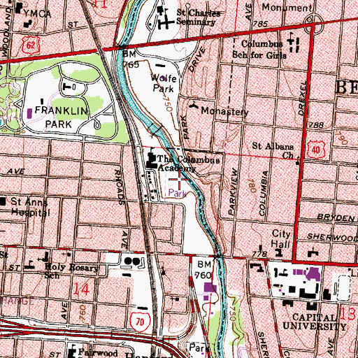 Topographic Map of Academy Park, OH